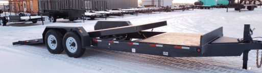 Heavy-duty trailer on snow