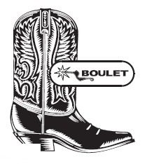 Cowboy boot illustration, Boulet branding