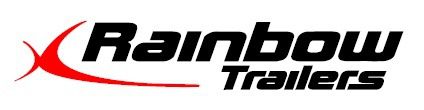 Black and red Rainbow Trailers branding