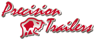 Precision Trailers logo with red lettering