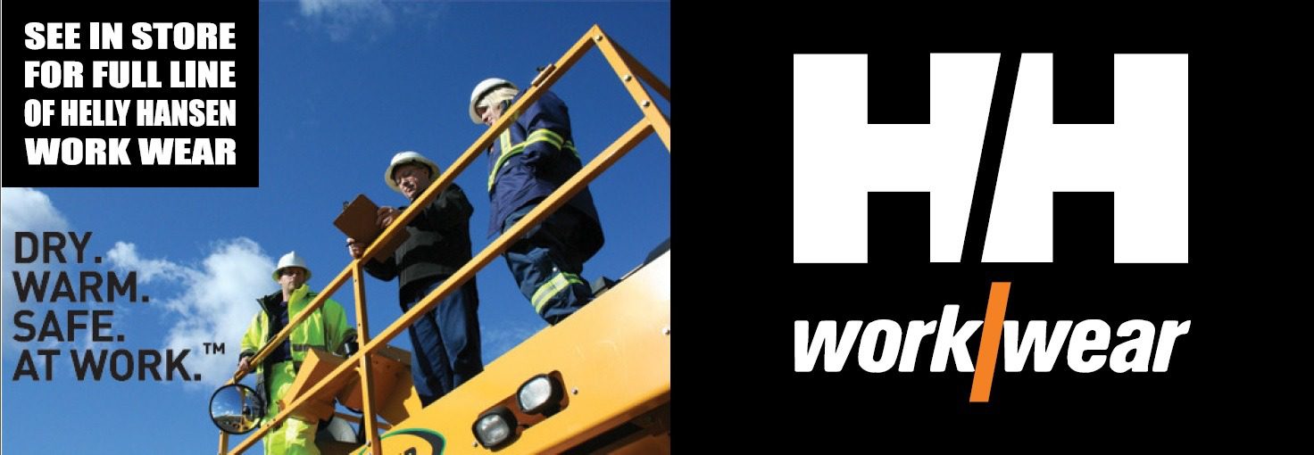 Safety gear by Helly Hansen on display