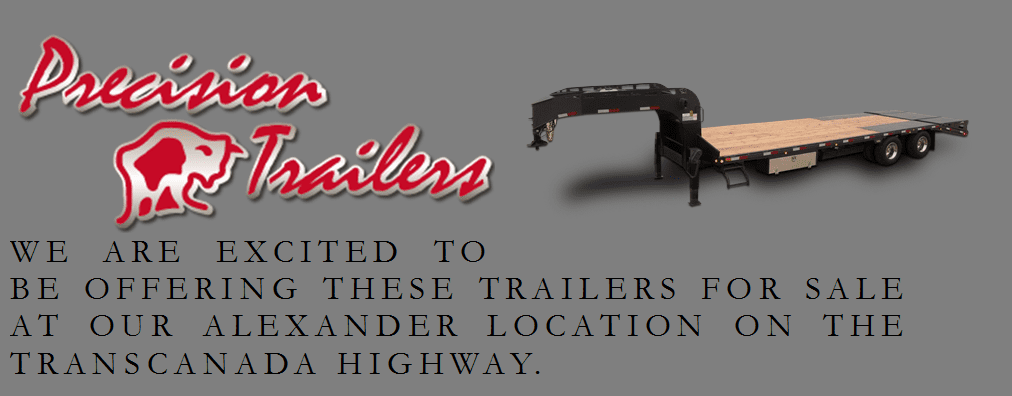 Precision Trailers logo and trailer image