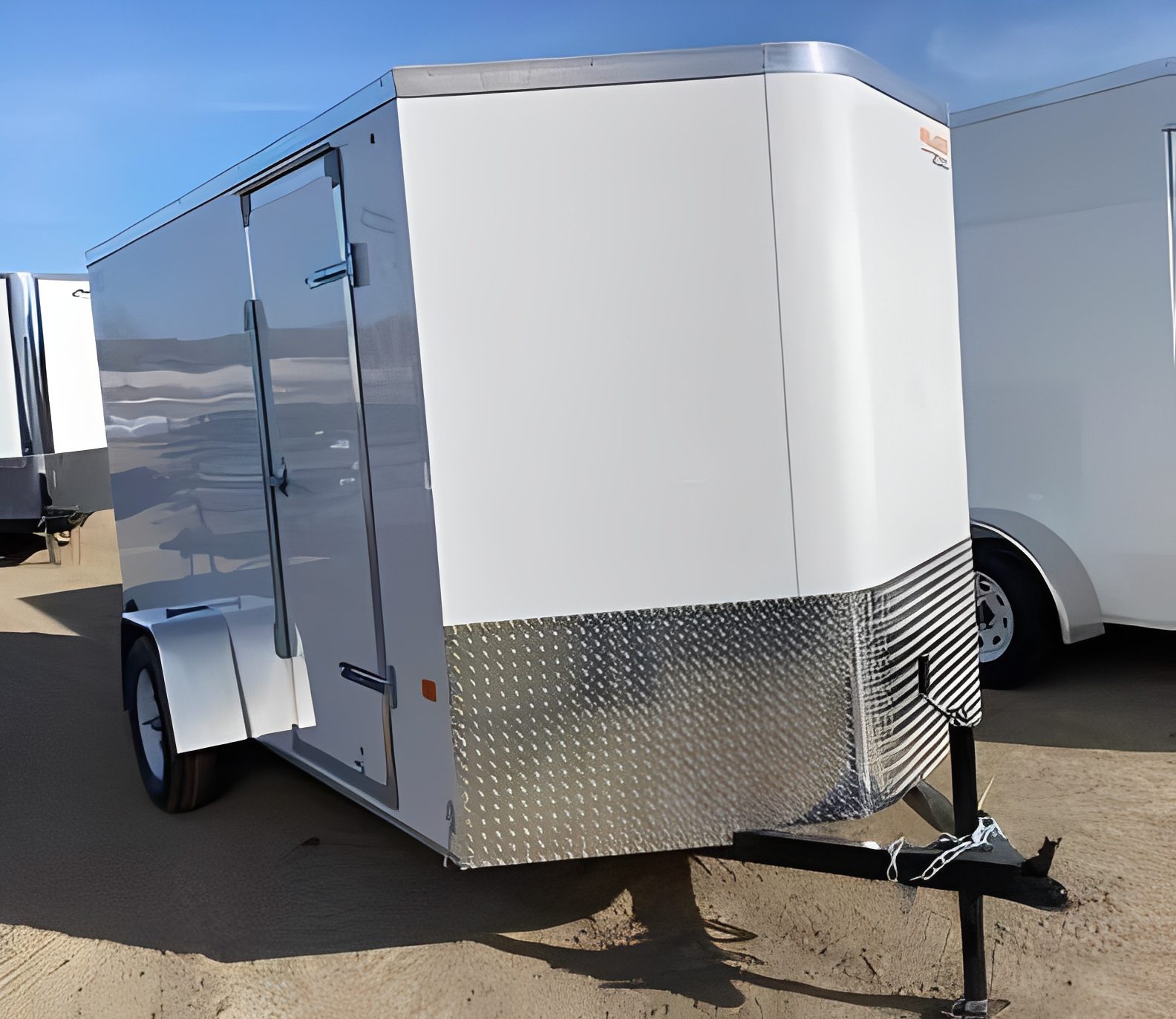 White cargo trailer on a sunny day