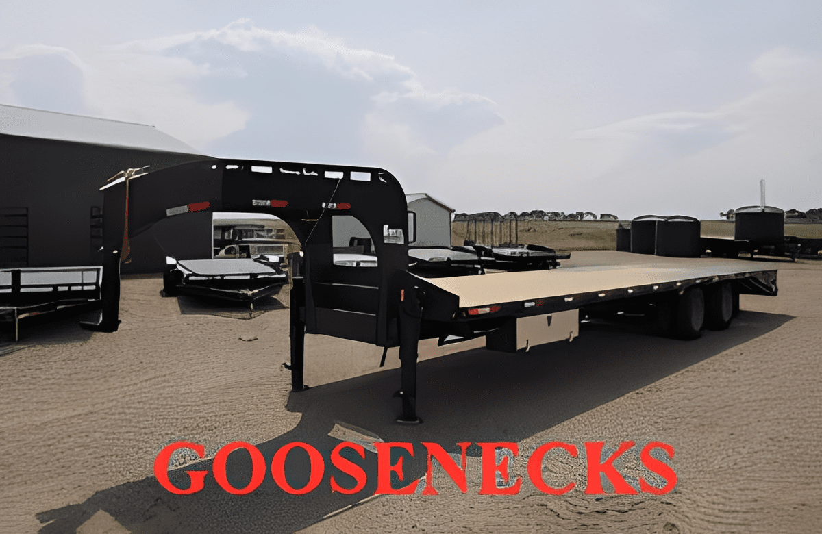 Flatbed trailer in outdoor display