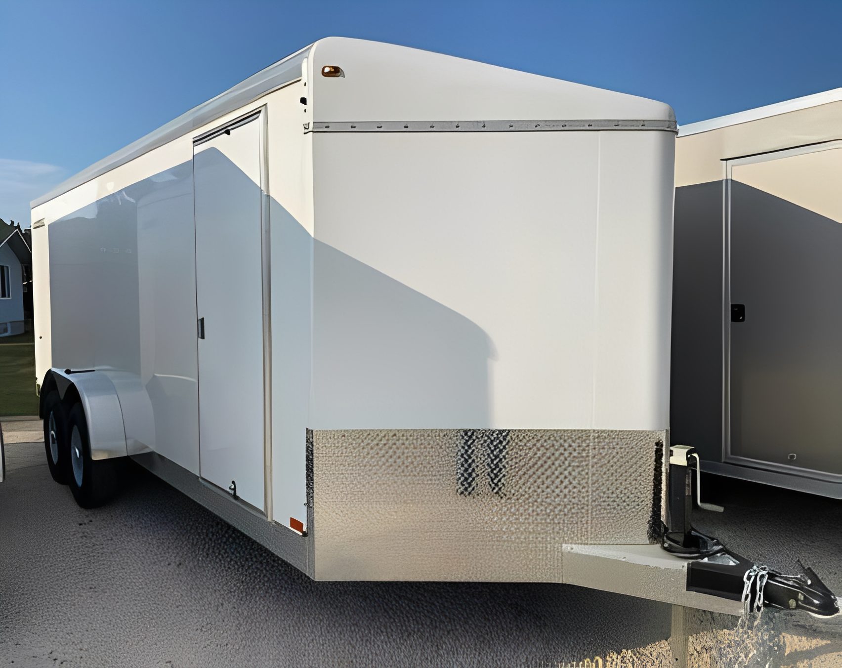 Large utility trailer in sunlight